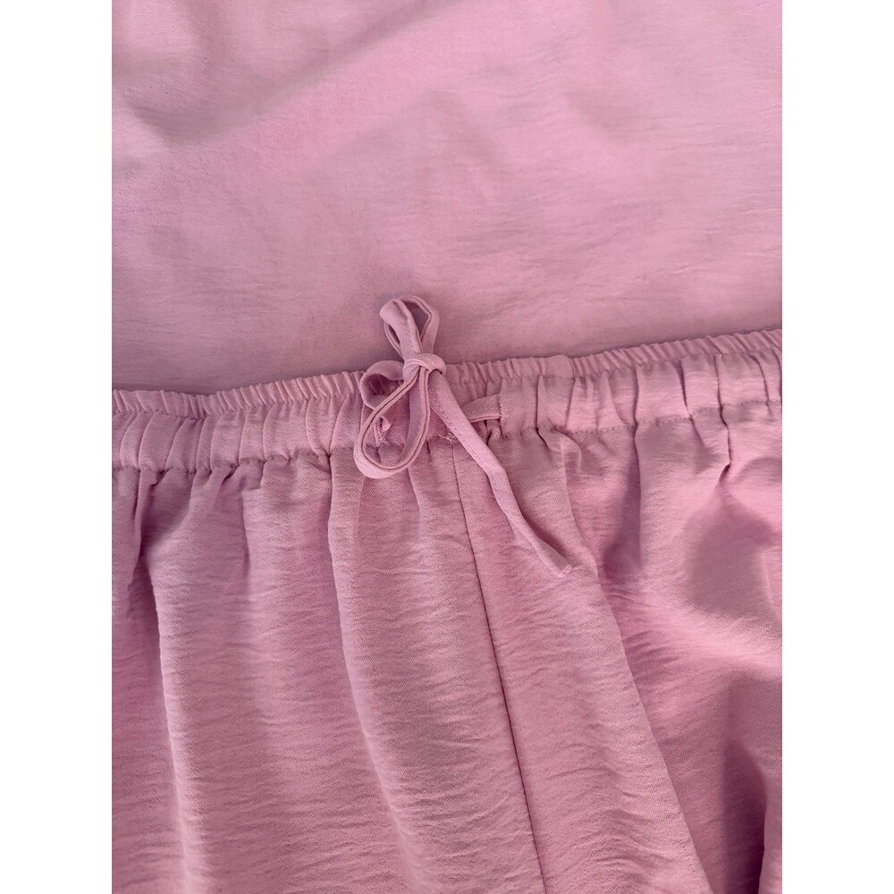 Lavender Ruffle Lounge Set Womens Large Pajama Set Coquette Babydoll Tank Shorts - Picture 5 of 5